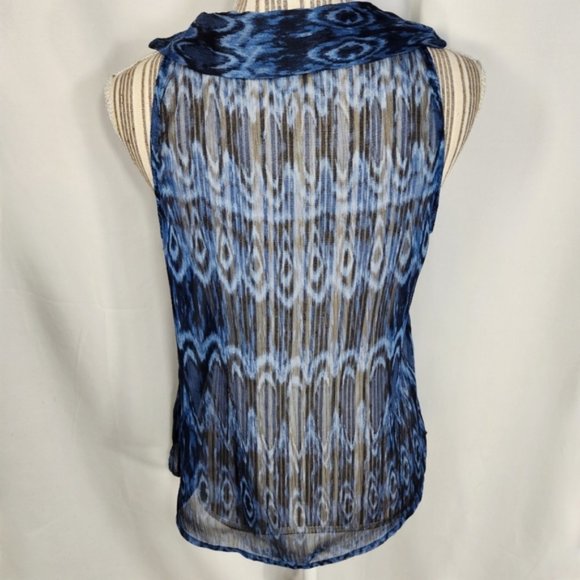 Converse One Star Blue & Black Drape Neck Sleeveless Top Size Medium - Picture 4 of 6